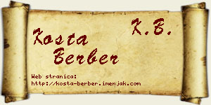 Kosta Berber vizit kartica